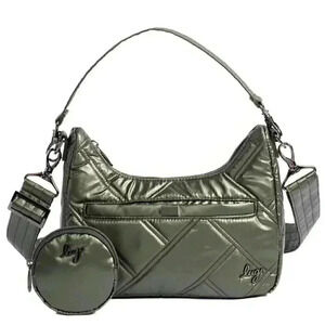 LUG 'Curtsy Mini' Crossbody / Shoulder Bag / Top Handle Bag - Metallic Olive